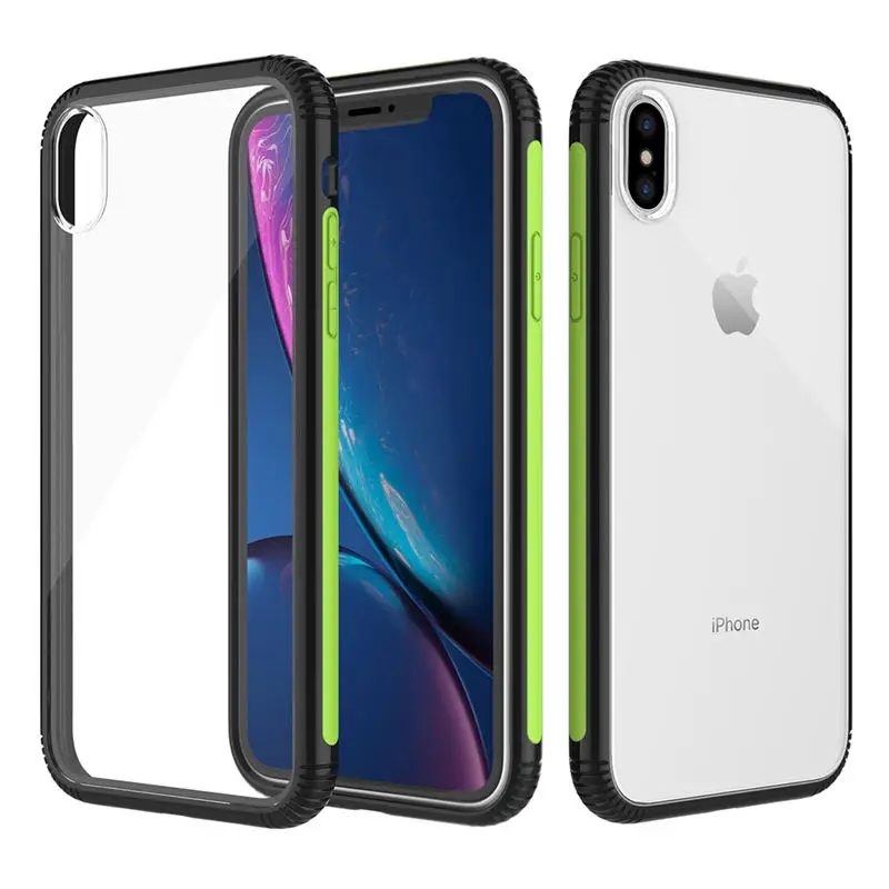 TURATA Colorful Frame Case For iPhone X XS/XS Max Soft TPU Ultra Thin Mixed Silicon Hard PC Transparent for XS |