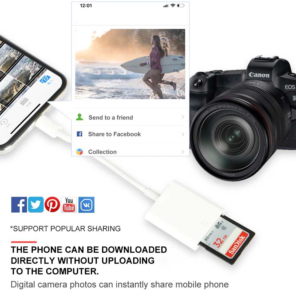 Ascromy Portable Type C To SD Card Reader Adapter For Xiaomi mi9 Huawei Samsung S10 Plus S10+ Macbook USB Adaptador Cable | Мобильные