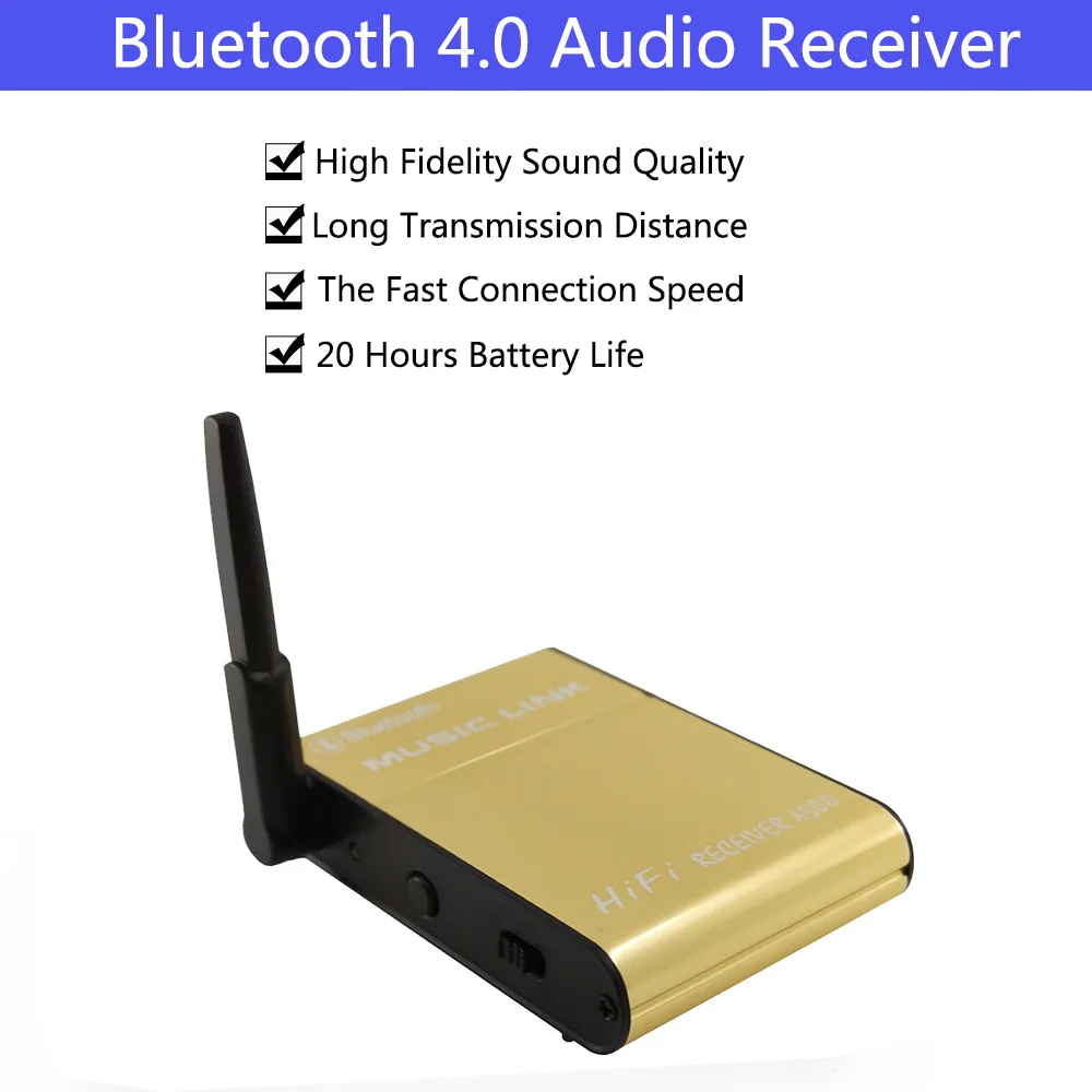 Фото Hifi беспроводной стерео аудио музыкальный адаптер приемник Bluetooth без потерь Wireles