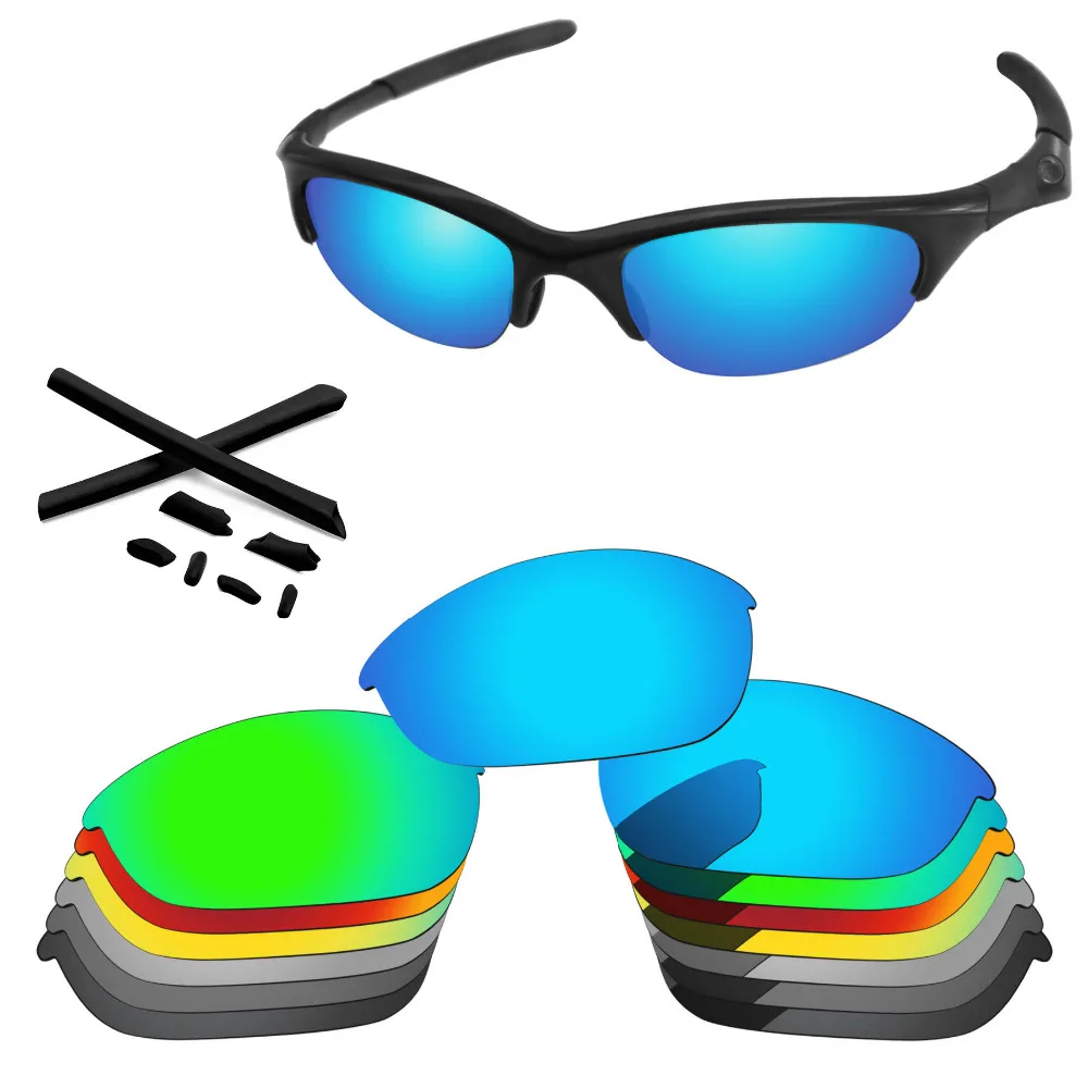 Bsymbo Polarized Replacement Lenses and Black Rubber Kits for-Oakley Half Jacket Sunglasses - Multiple Options