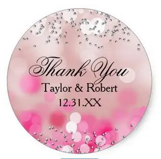 

1.5inch Pink Sparkle Lights Thank You Sticker