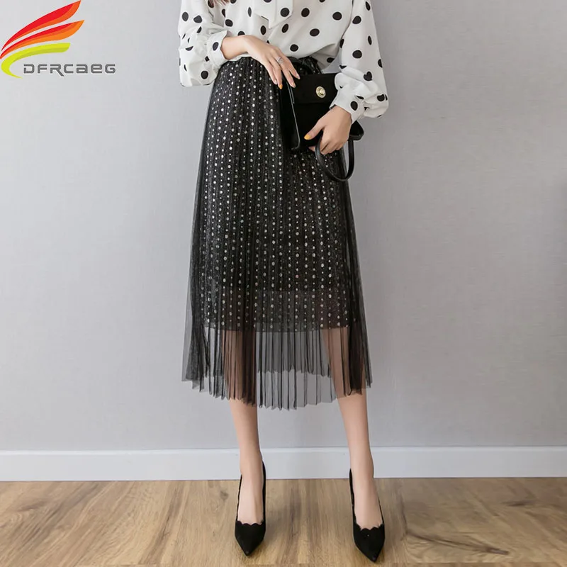 Высокая талия A Line черная розовая бежевая юбка женская весна 2019 Новое поступление