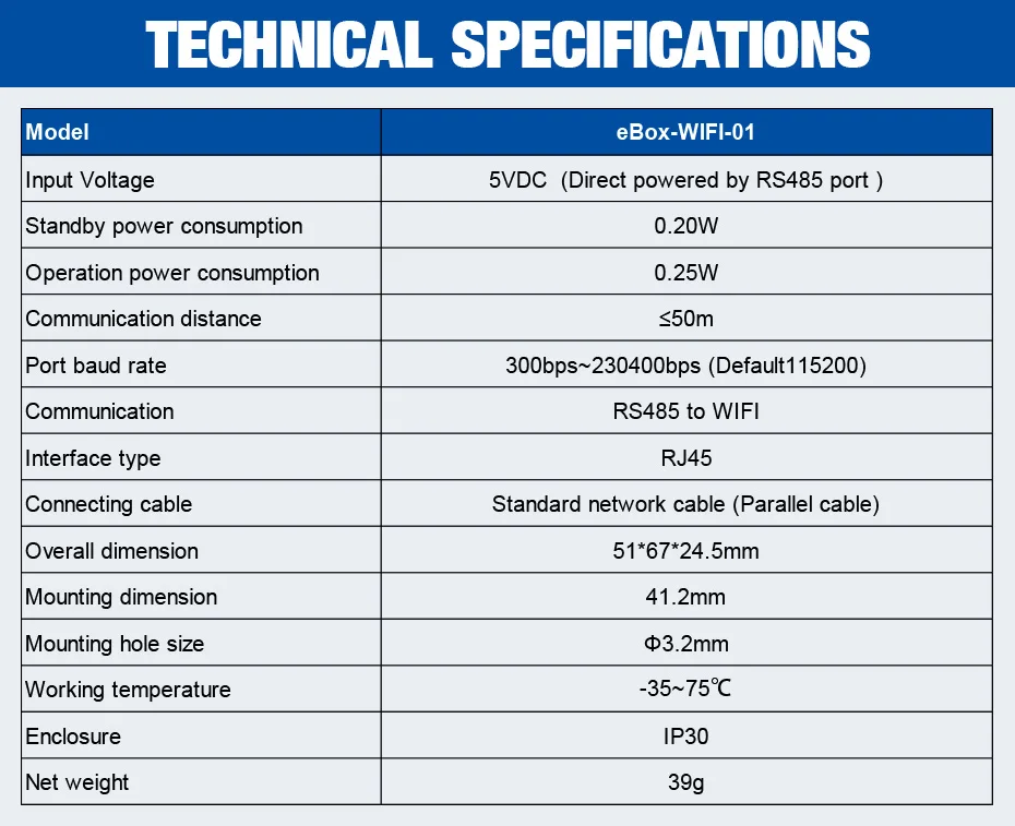 EPever eBox-WI-FI-01 последовательный сервер wifi RS485 для WI-FI Поддержка app для EPsolar LS-B VS-A VS-BN Tracer-BN Ши