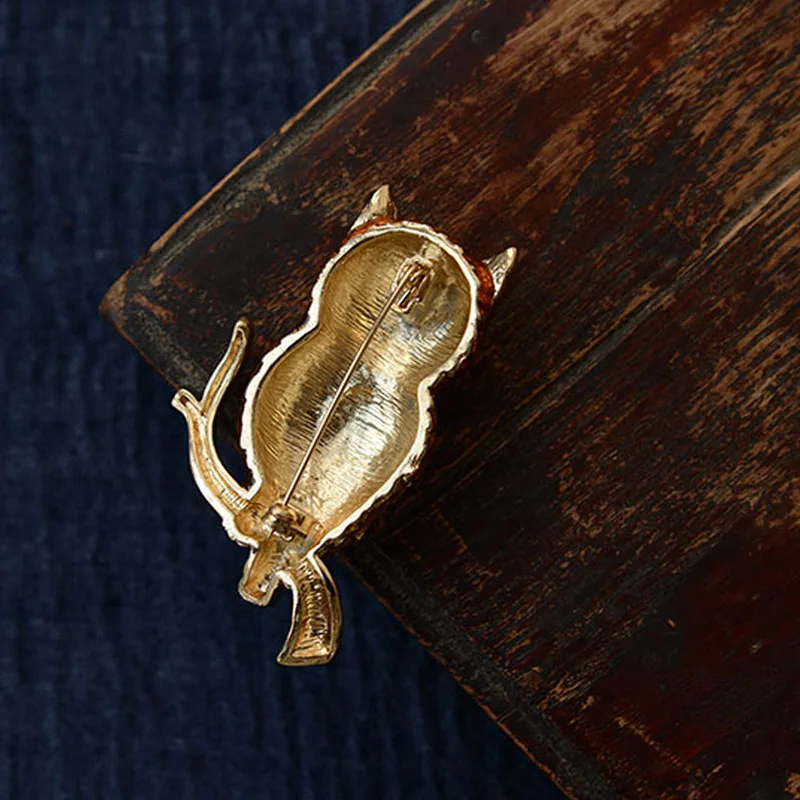 UALGL Fashion Jewelry Owl Brooch Enamel Pin Crystal Lapel Men Broches Mujer Vintage Broche De Buho Brooches For Women | Украшения и