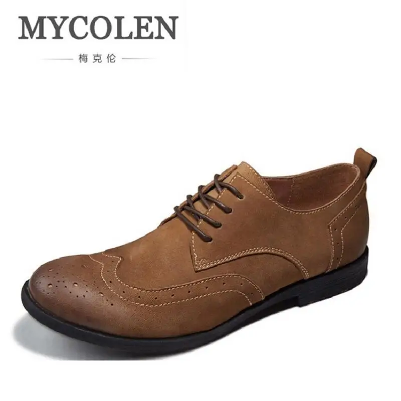 MYCOLEN/2018 брендовая мужская обувь на шнуровке повседневная для отдыха из воловьей
