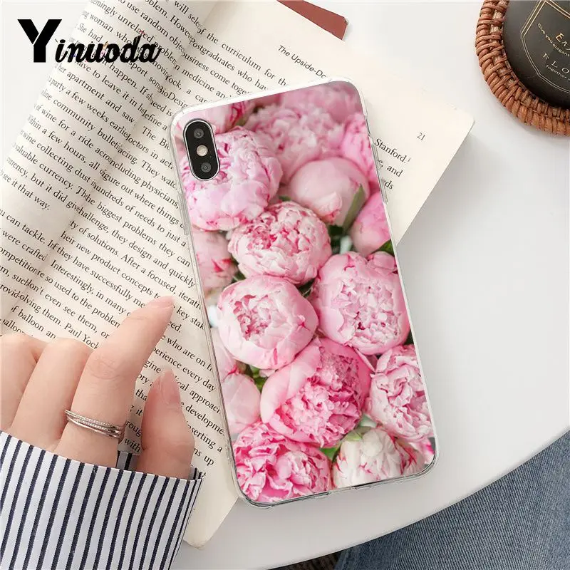 Yinuoda розовый пионы чехол для телефона iPhone 8 7 6 6S Plus 5 5S SE XR X XS MAX Fundas