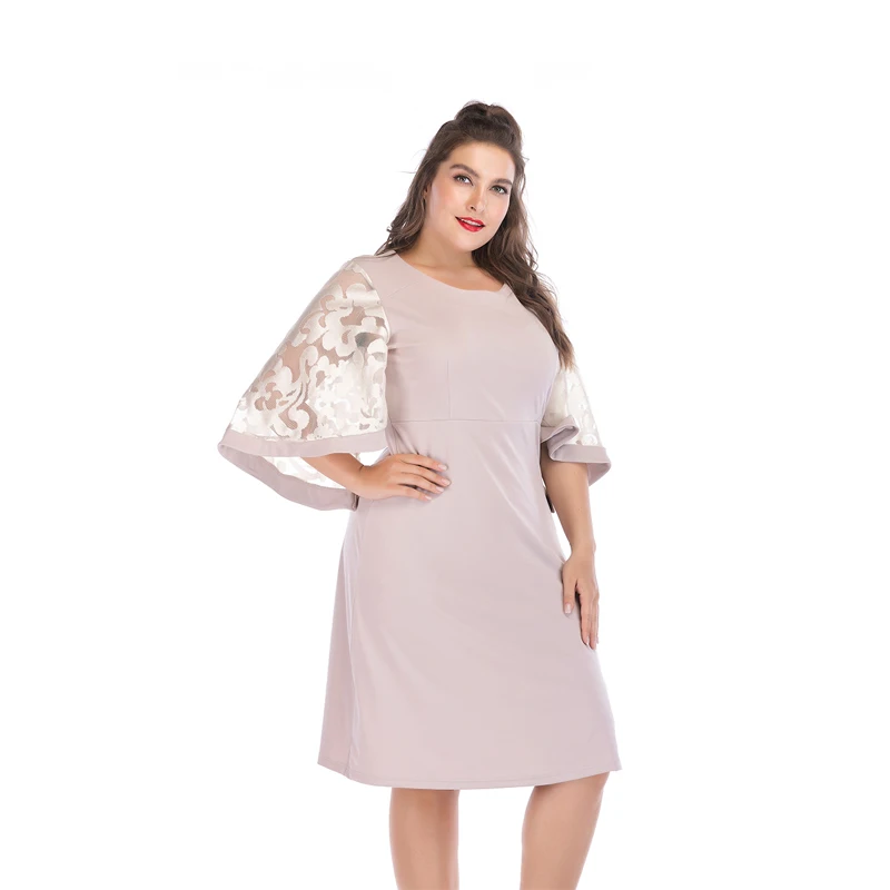 Дизайнерское Брендовое платье размера плюс 6XL Vestidos сексуальное летнее платье с расклешенными рукавами длиной до колена, прямые повседневные платья сексуальное кружевное платье в подарок