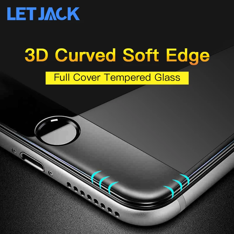 

3D Curved Full Cover Screen Soft Edge Tempered Glass for iPhone X XS MAX XR Screen Protector Film for iPhone 8 7 6 6s Plus Glass