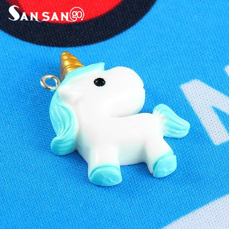 10 шт. Смешанные Красочные Мультяшные милые единороги подвески для женщин и