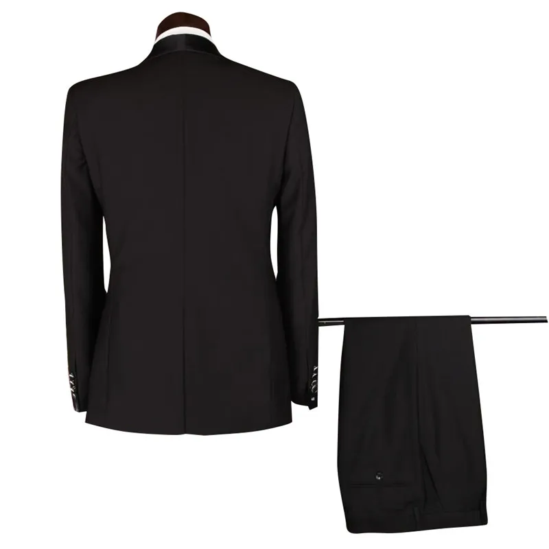 Мужской костюм хит мужской черный тонкий на одной пуговице из двух предметов