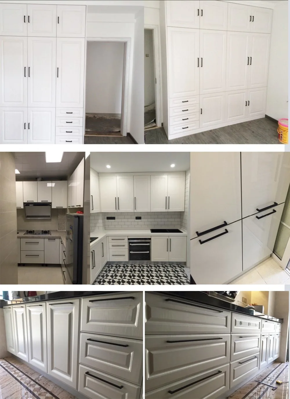 Кухонный шкаф ручки для дверей из нержавеющей стали черный квадратный ванной