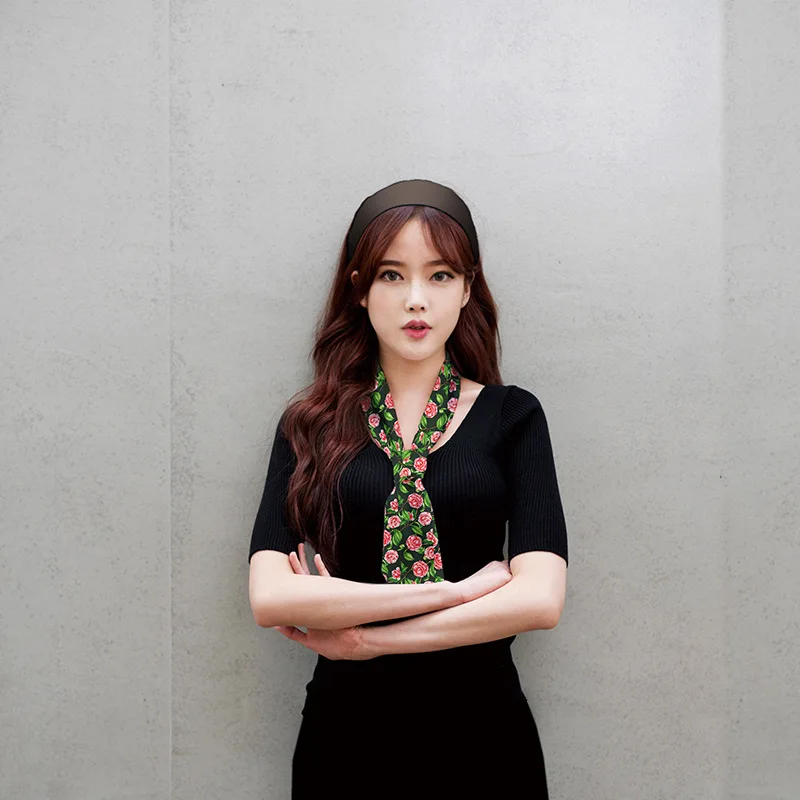 Safflower с зелеными листьями шарф лента женские шарфы повязка для волос чокер