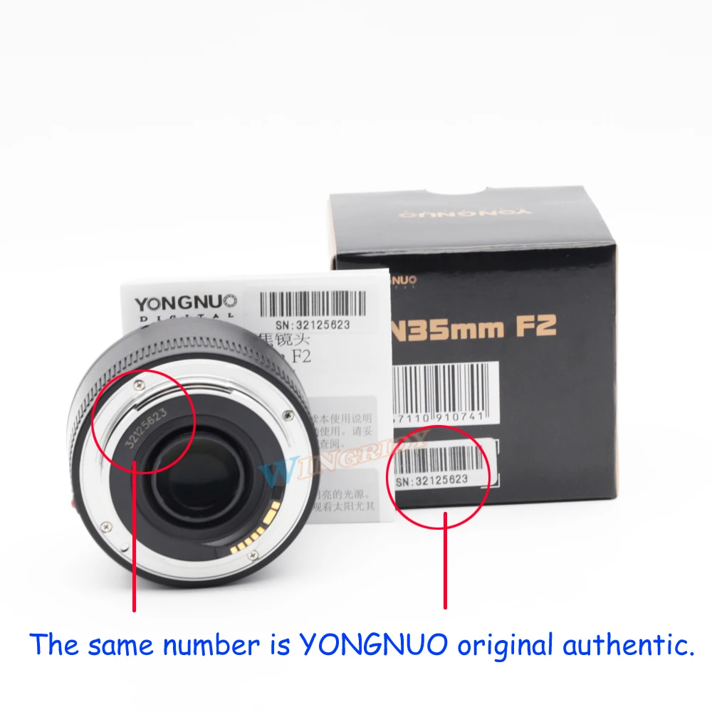 YONGNUO YN 35 мм F2 объектив камеры для Nikon Canon EOS YN35MM объективы AF MF широкоугольный 600D 60D 5DII