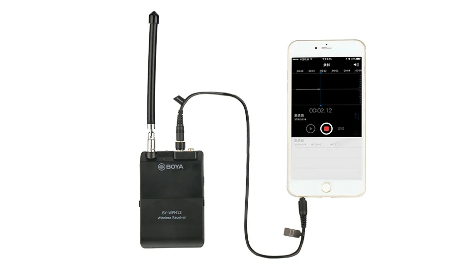 BOYA BY-WFM12 Беспроводная VHF микрофонная система для DSLR камеры iPhone видеокамера аудио рекордер планшет двойной домкрат для передатчика