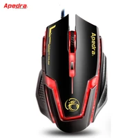 apedra 3200dpi gaming mouse usb wired mouse adjustable ergonomics mouse mice for pc computer laptop for csgo lol dota gamer