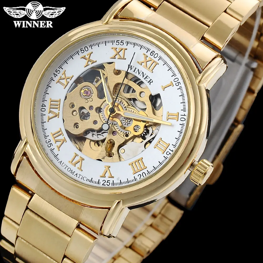 Часы наручные WINNER Мужские механические модные брендовые автоматические со