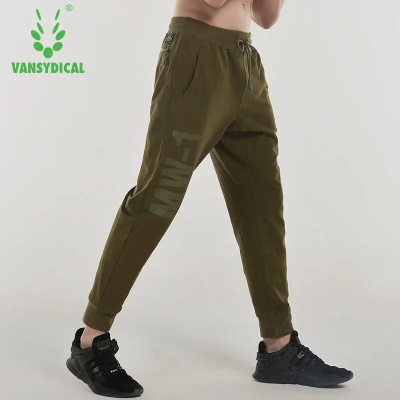 Vansydical Мужские штаны для бега хлопковые дышащие фитнеса тренировок баскетбола