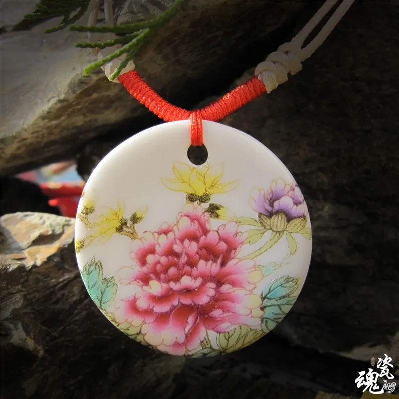 Ceramic Traditional Ethnic Jewelry Chinese style hand-made pendant ethnic windbreaker ornaments woven Necklace Pendant JE002 | Украшения и