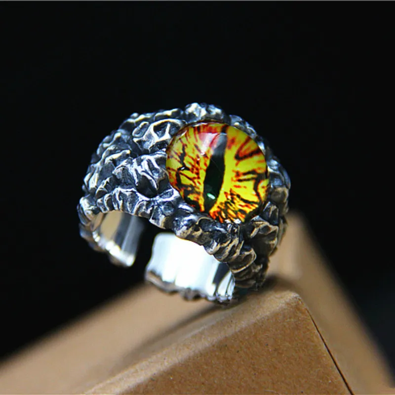 Мужское винтажный зловещий глаз кольцо мода дьявол глазной шар вечерние кольца