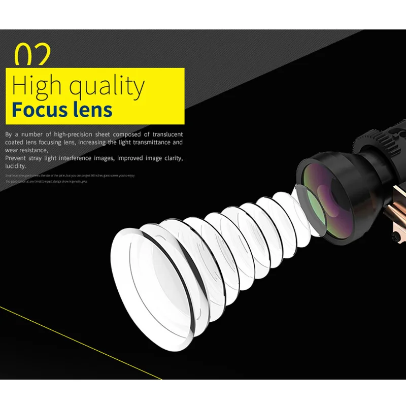 

RD802 Universal Portable Mini LED Handheld Projector Home Theater Built-in Loudspeaker Support 100 Inch Large Screen Projection