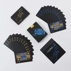 1 комплект ПВХ, водонепроницаемые пластиковые игровые карты, черные покерные комплекты карт, Классические фокусы, семейные вечерние и веселые игры