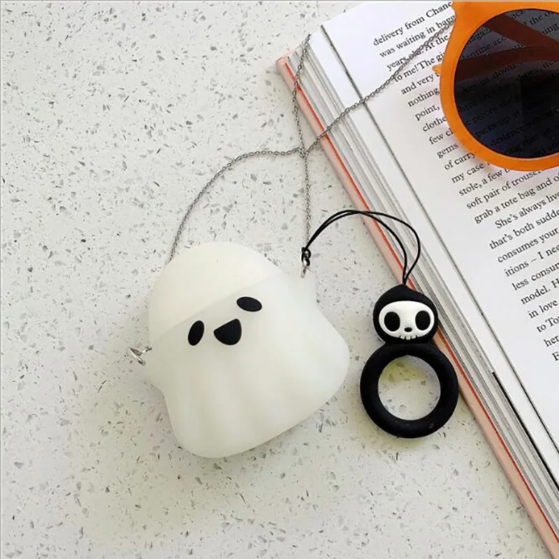 Силиконовый чехол с милым призраком для Airpods 1 2 защитный беспроводных Bluetooth