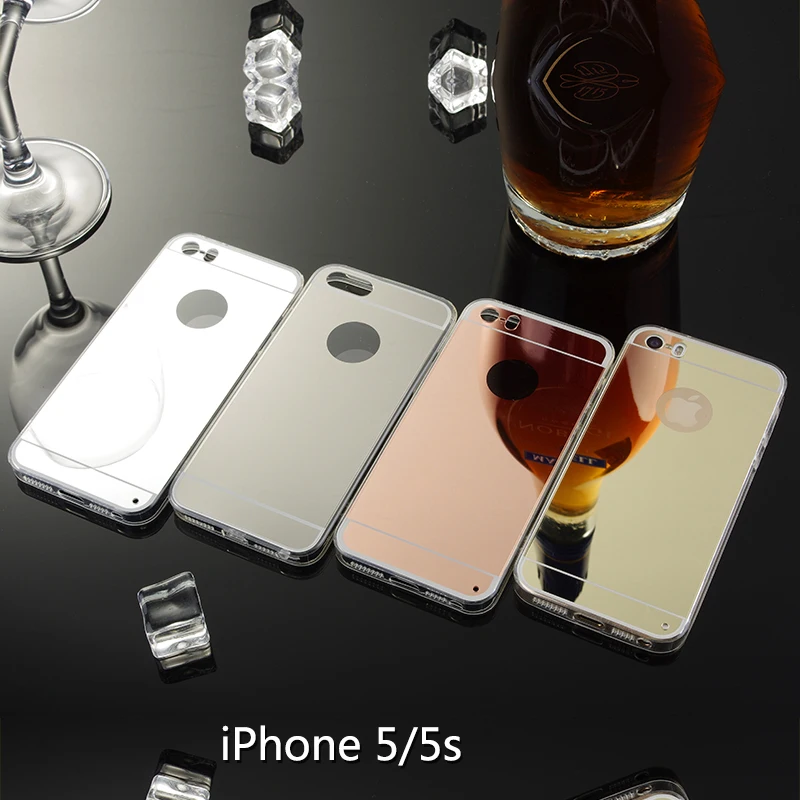 Чехол для телефона из розового золота Apple iPhone 5 зеркальный чехол мягкая Задняя