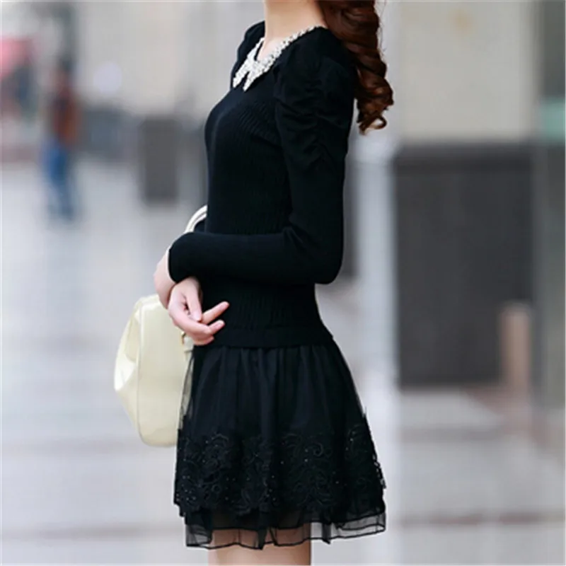 Женское платье свитер ASLTW повседневное облегающее с длинным рукавом и