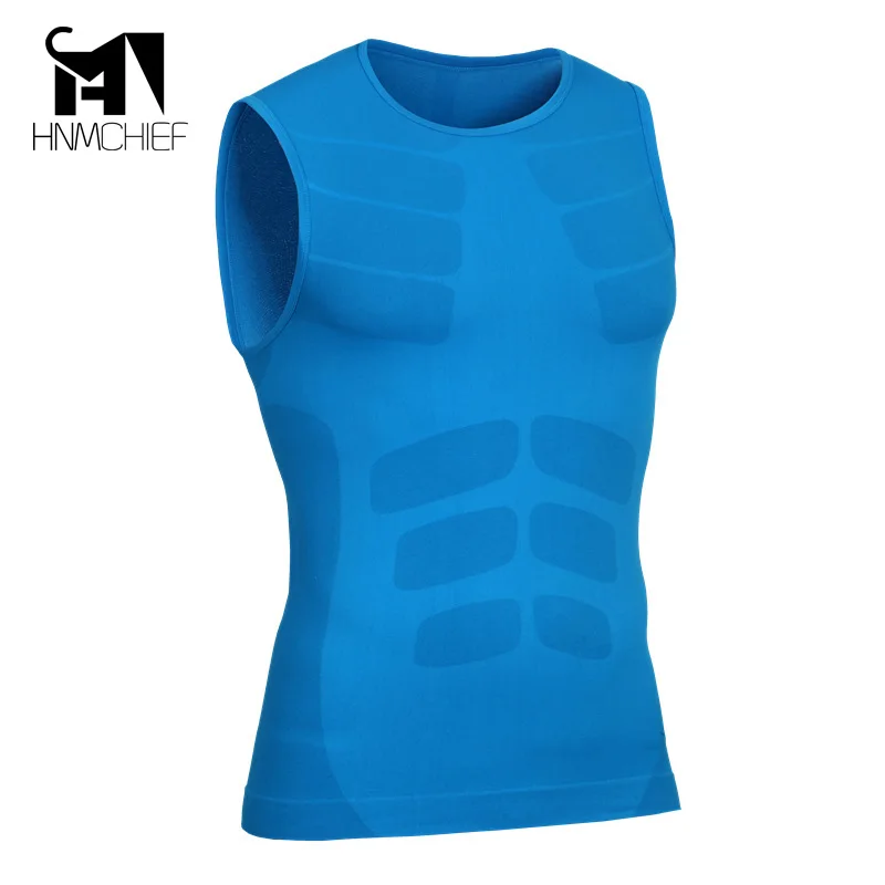 Жилет мужской компрессионный базовый слой без рукавов под Топ майка для фитнеса