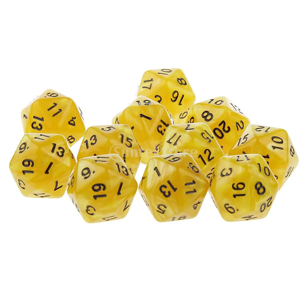 10 шт Twenty Sided D20 игральные кости D& D РГП Вечерние игры Кубики