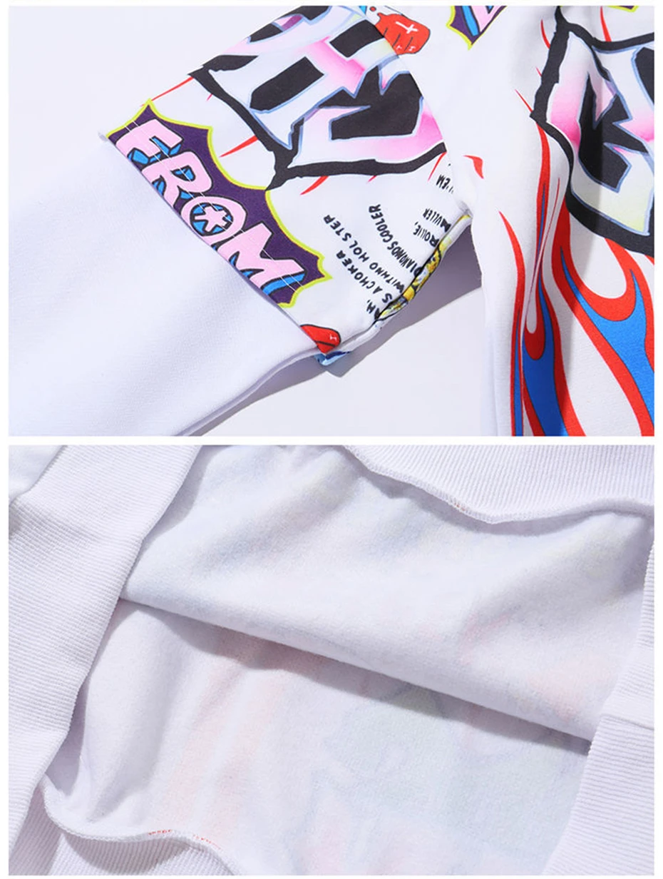Hip Hop Hoodies Men Women Autumn Winter Letter Graffiti Printed Pullover Hoodie Male Fashion Streetwear Sweatshirts WG343