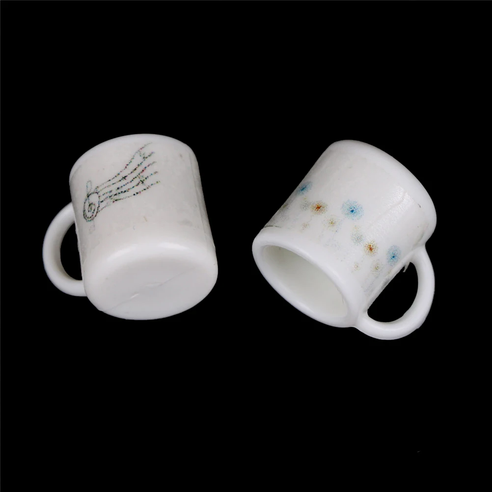 2 шт./лот белые чашки кружки 1:12 кукольный домик Миниатюрный Кукольный 1/12
