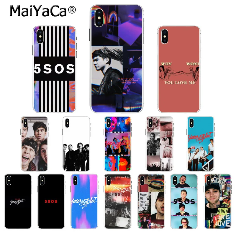 MaiYaCa 5SOS Coque Shell чехол для телефона iPhone X XS MAX 6 6s 7 7plus 8 8Plus 5 5S SE XR|Бамперы| |