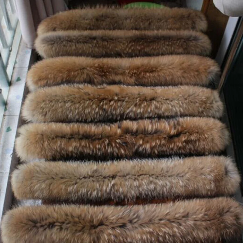 Парка женская длинная теплая из натурального меха енота большого размера 2019|jacket