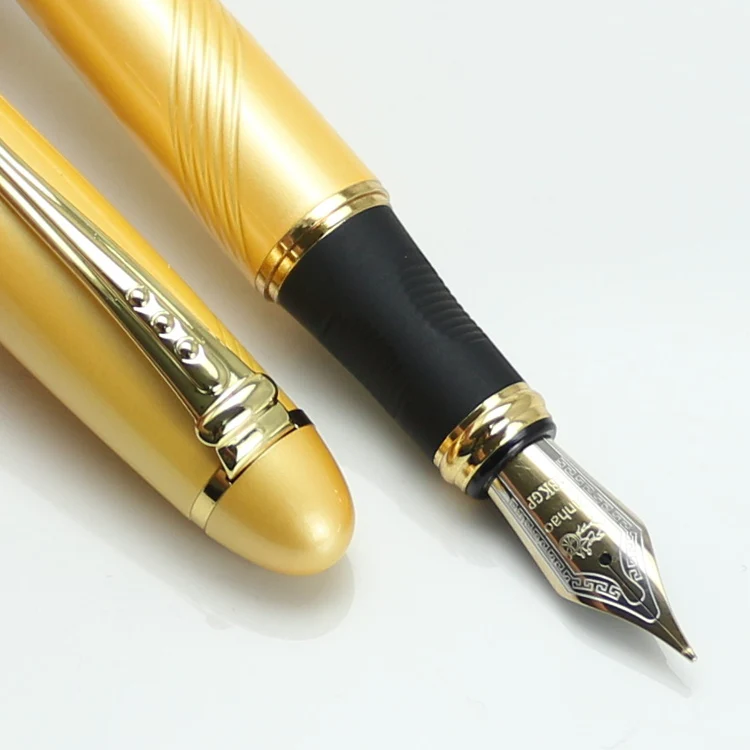 JINHAO X450 темно-зеленая и Золотая авторучка 18KGP 0 7 мм перо с широким основанием