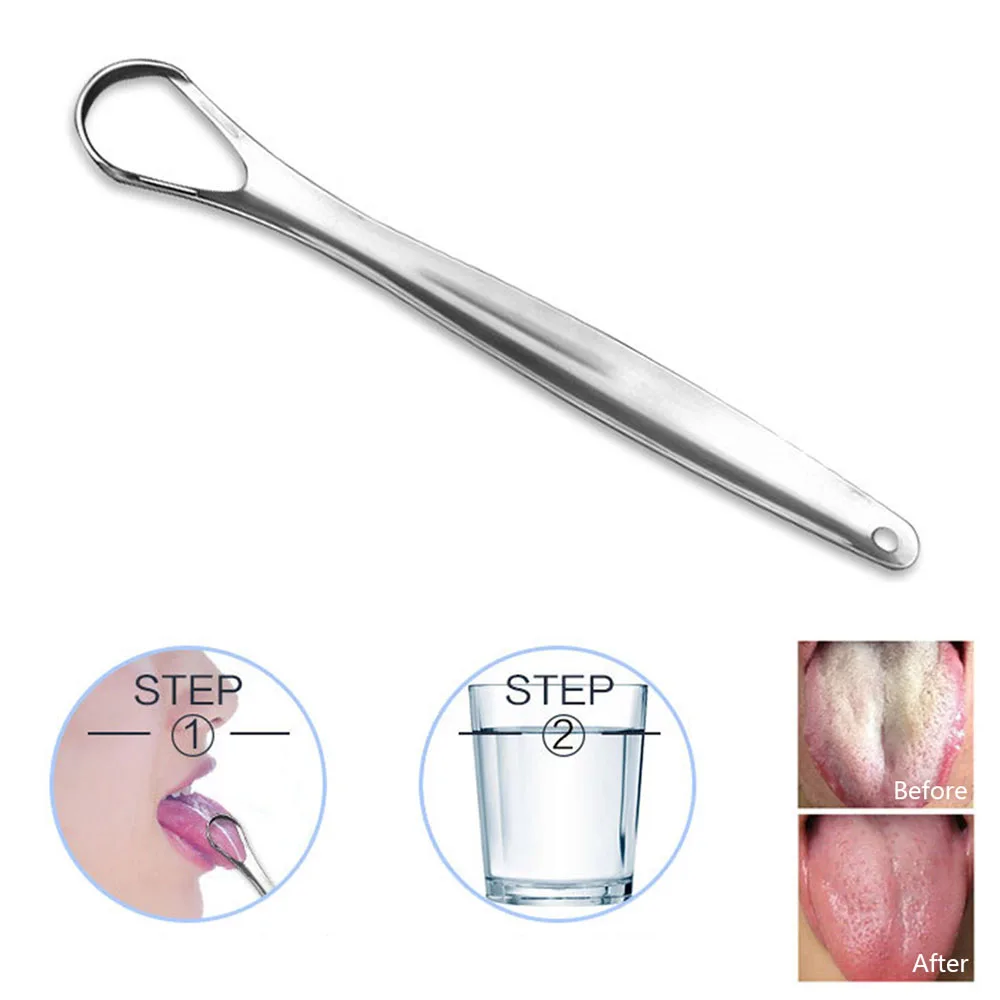 

1PC Useful Tongue Scraper Stainless Steel Oral Tongue Cleaner Medical Mouth Brush Reusable Fresh Breath Maker