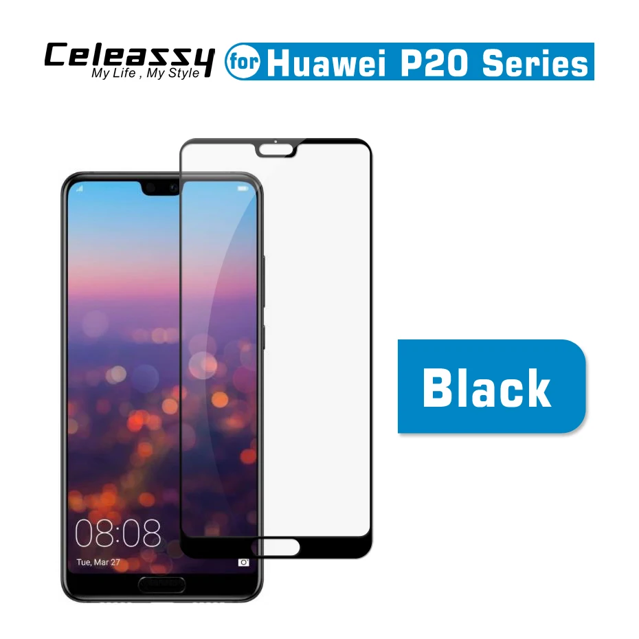 Оригинальный celestassy Real 2.5D 9H черный Полное покрытие закаленное стекло для Huawei P20 Pro