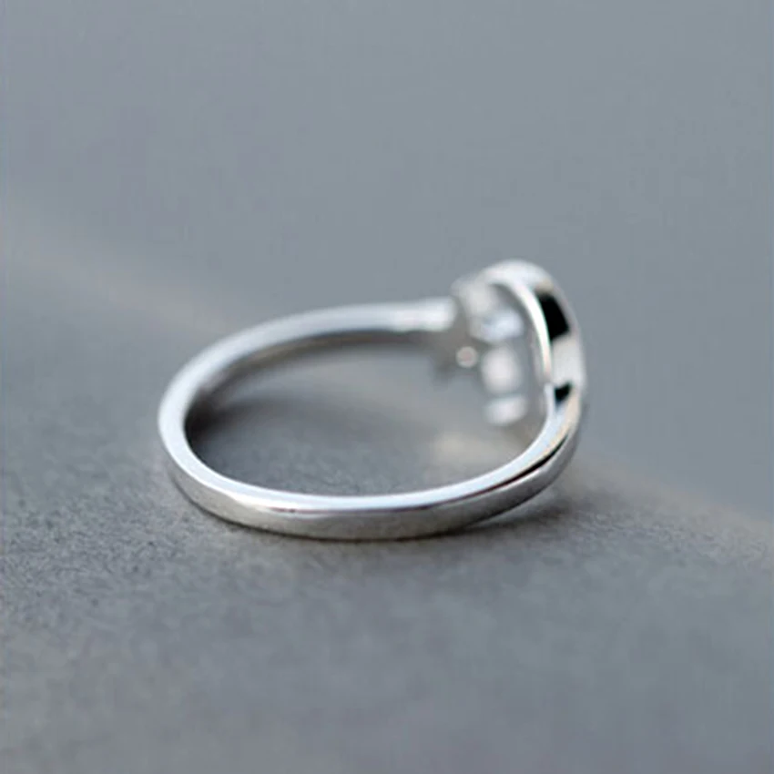 Женские винтажные кольца Kinitial в форме полумесяца с кристаллом циркония вечерние