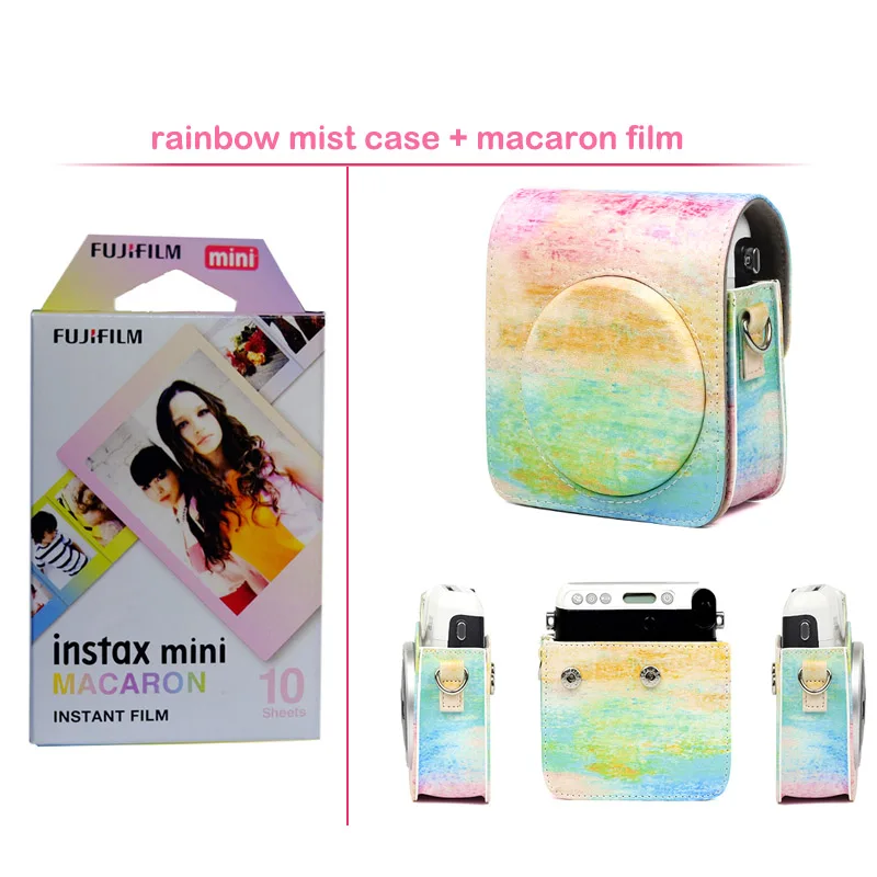 Geniune Fujifilm Instax Mini мгновенная цветная пленка с защитным чехлом для камеры из ПУ кожи