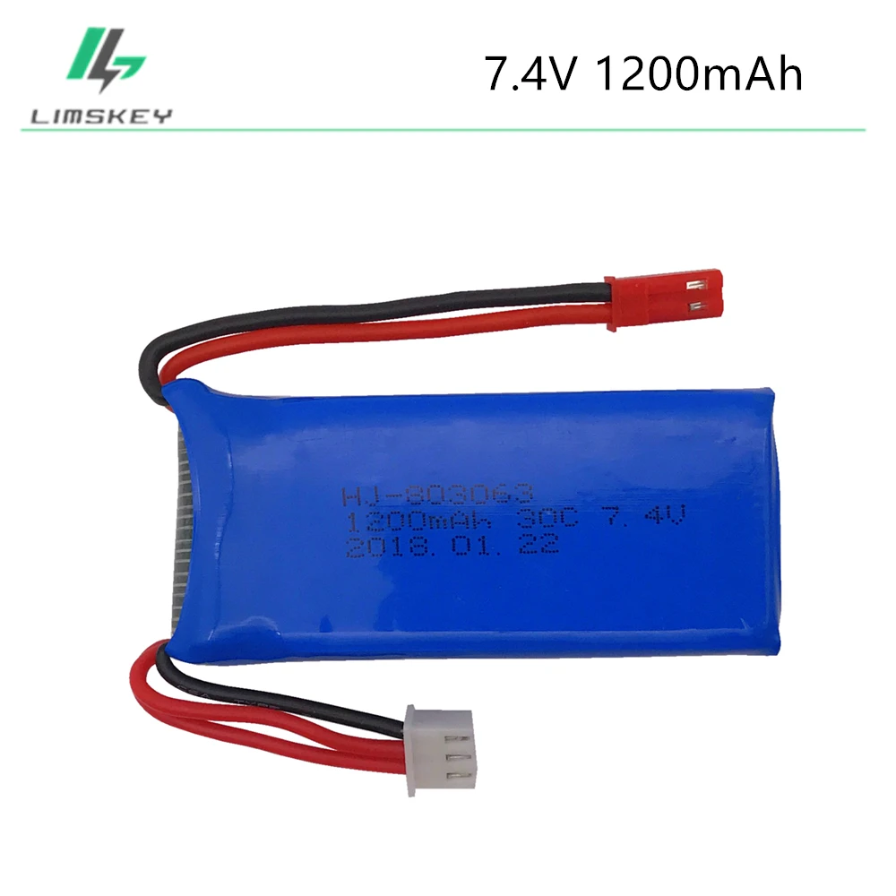 Аккумулятор Lipo 7 4 в 1200 мАч 30C для YiZhan Tarantula X6 MJX X101 X102h X1Brushless H16 WLtoys V666 V262 V353 V333 V323 |