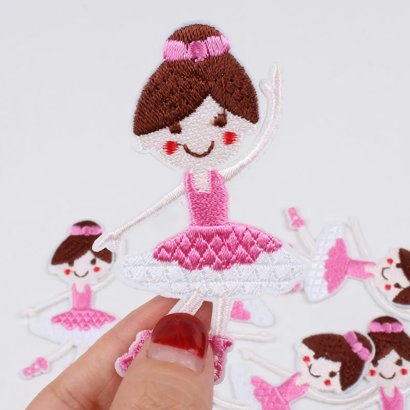 10 шт./лот Вышитые Розовые наклейки для маленьких девочек Мультяшные термоклейкие