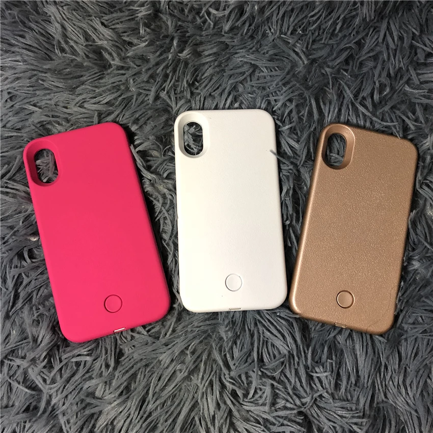 Роскошный светящийся чехол для телефона для iPhone 6, 6s, 7, 8 Plus, X, идеальный селфи светильник, светящийся чехол для samsung S8, S9 plus, чехол