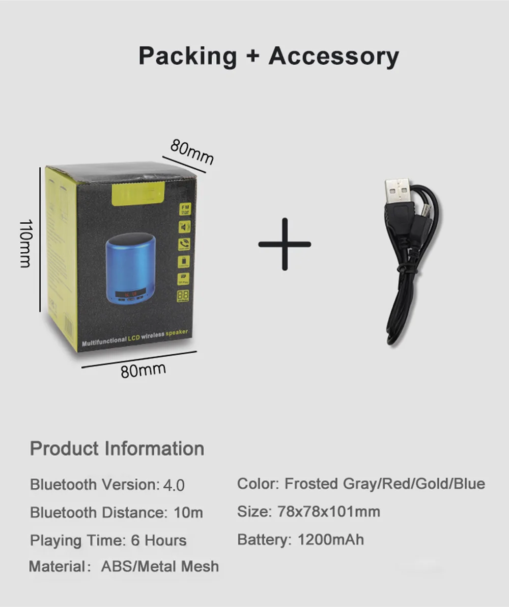 Мини Bluetooth динамик Портативный беспроводной колонки бас звук стерео сабвуфер FM радио громкой связи TF карта USB MP3 плеер для телефона