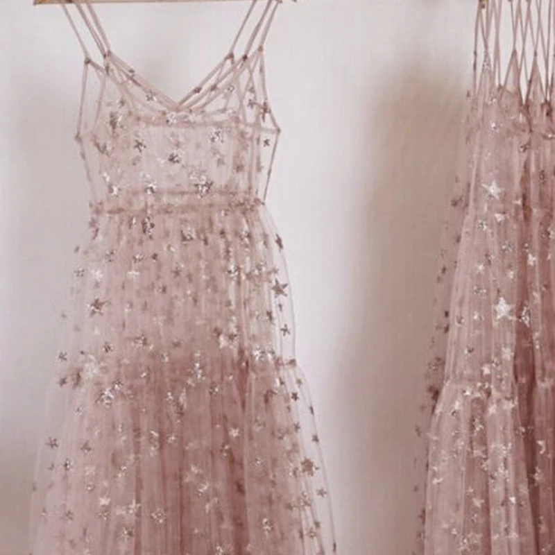 Женская лапша женский топ на бретельках вверх платье прозрачное длинное Тюлевое