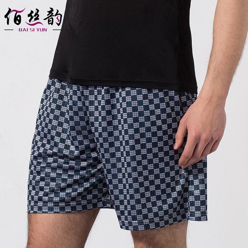Мужской шелковый трикотаж с принтом шелк шорты для пляжного досуга летом 95% |