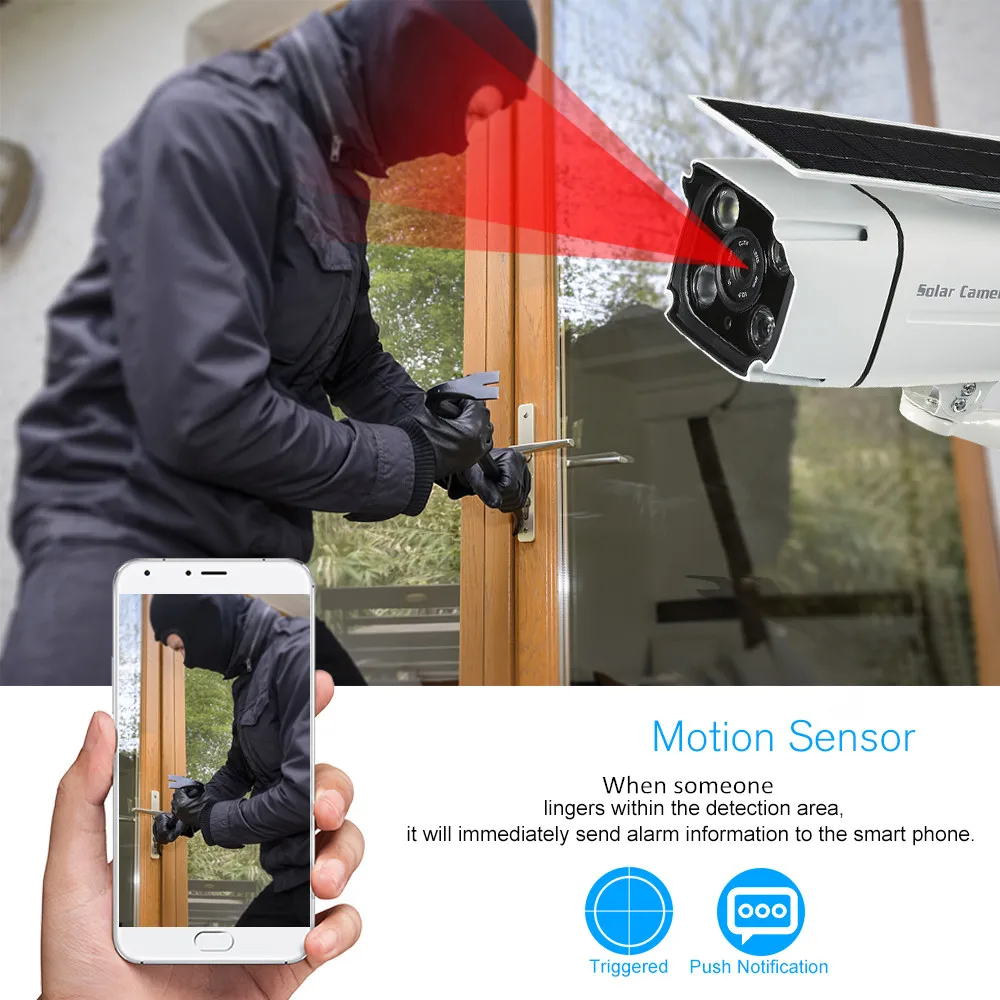 ESCAM QF260 IP67 1080P HD на солнечных батареях Беспроводной WI-FI IP Камеры Скрытого видеонаблюдения Ночное видение на открытом воздухе