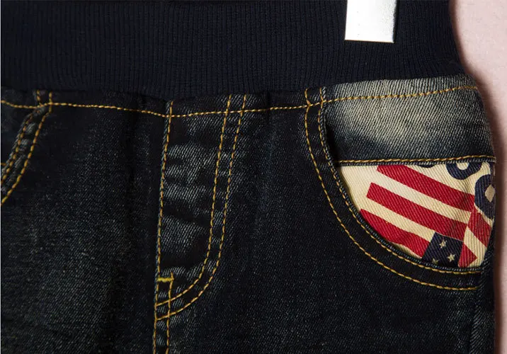 Новинка джинсы для маленьких мальчиков на весну и осень Сильно облегающие брюки