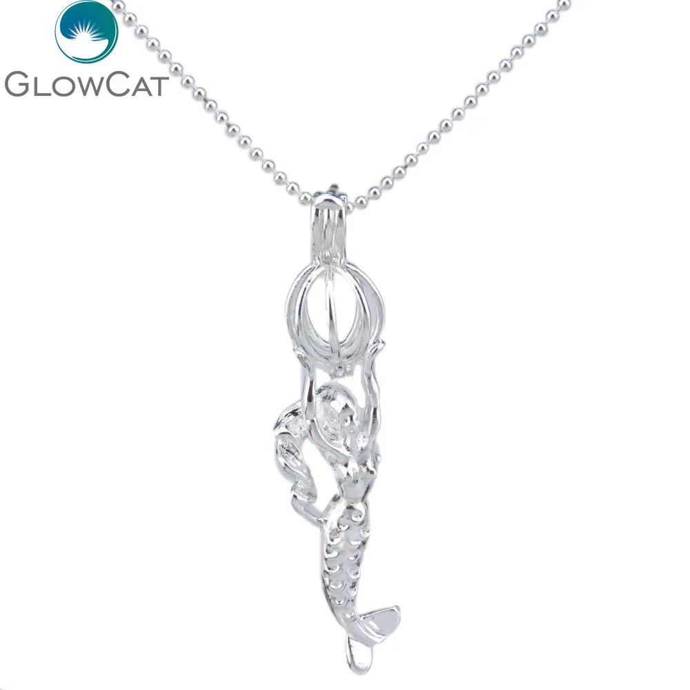 LL213 Мода Русалка мяч медальон Цепочки и ожерелья Бусины бисер клетка