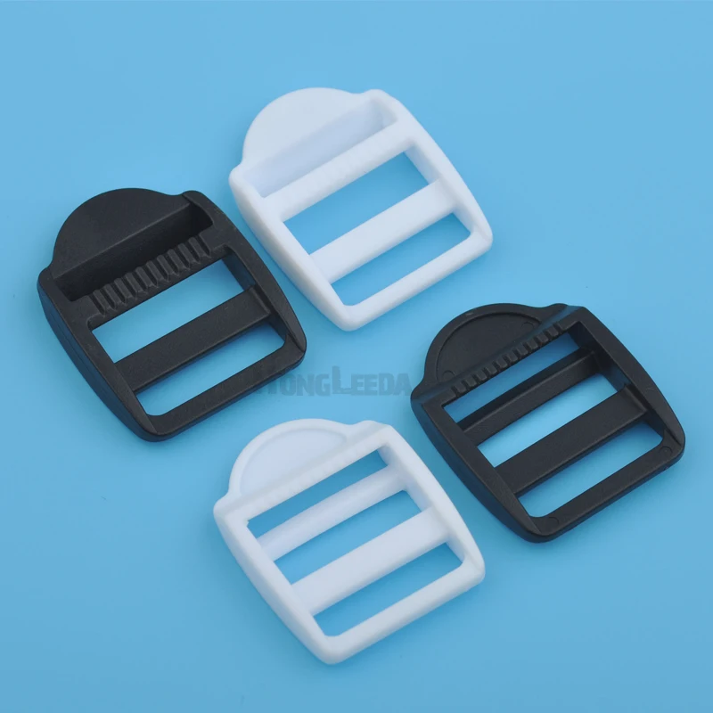 

80pcs Adjustable strap buckle 26mm 1inch POM adjust buckles plastic ladder buckle luggage backpack staps black/white HLD/M16