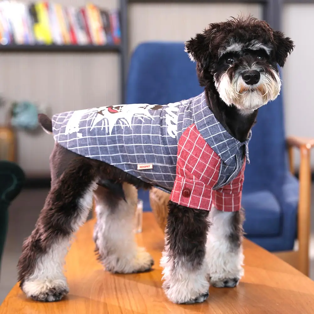 HOOPET Pet Puppy футболка для маленькой собачки, кошки, собаки, клетчатая хлопковая ткань, два цвета, одежда для домашних животных